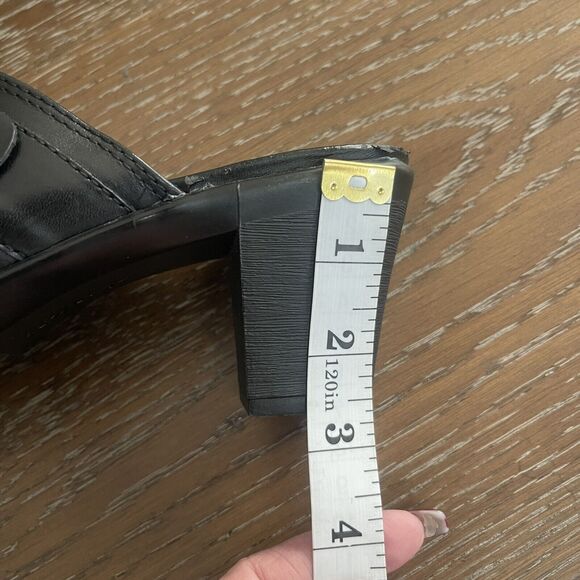 Clarks Bendables Slip On Mule Clog Womens Size 11 Black Leather Mirabelle Buckle - Picture 9 of 10